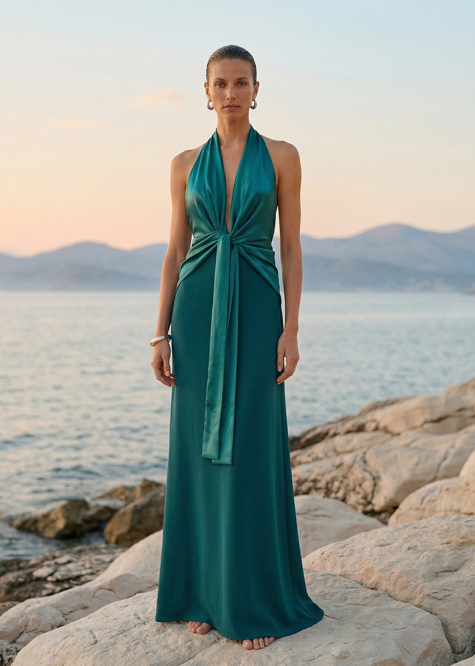 Vestido Nara verde jade