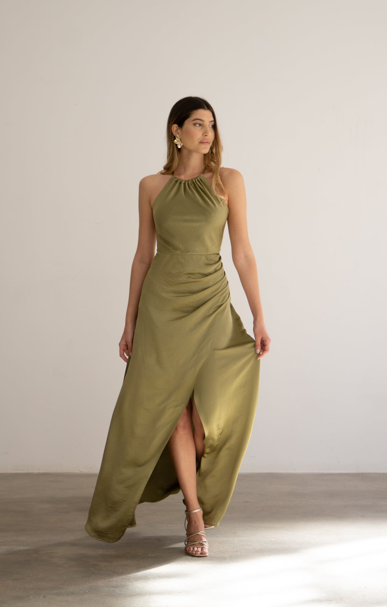 Vestidos verde 2024 oliva elegantes